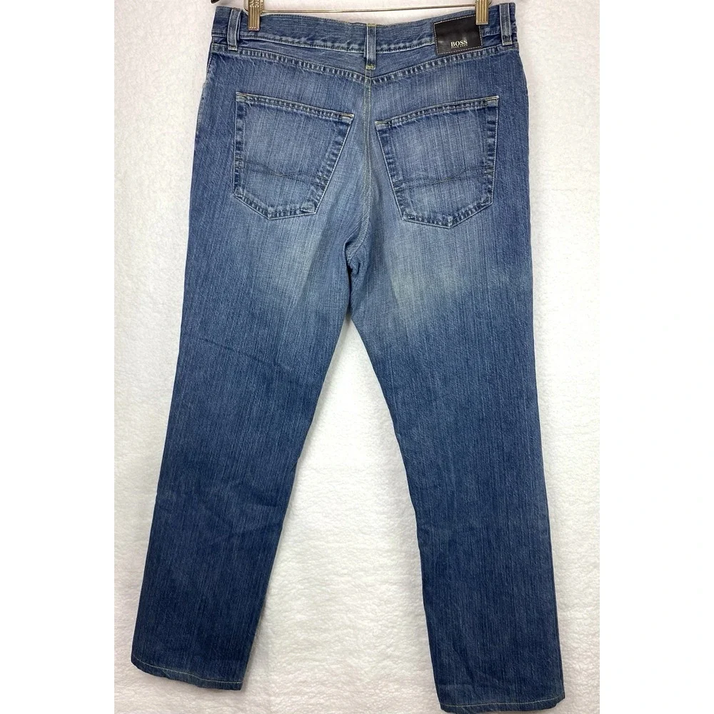 Hugo Boss Texas 26015 Mens Blue Straight Leg Jeans W38 L32 Medium Wash Denim